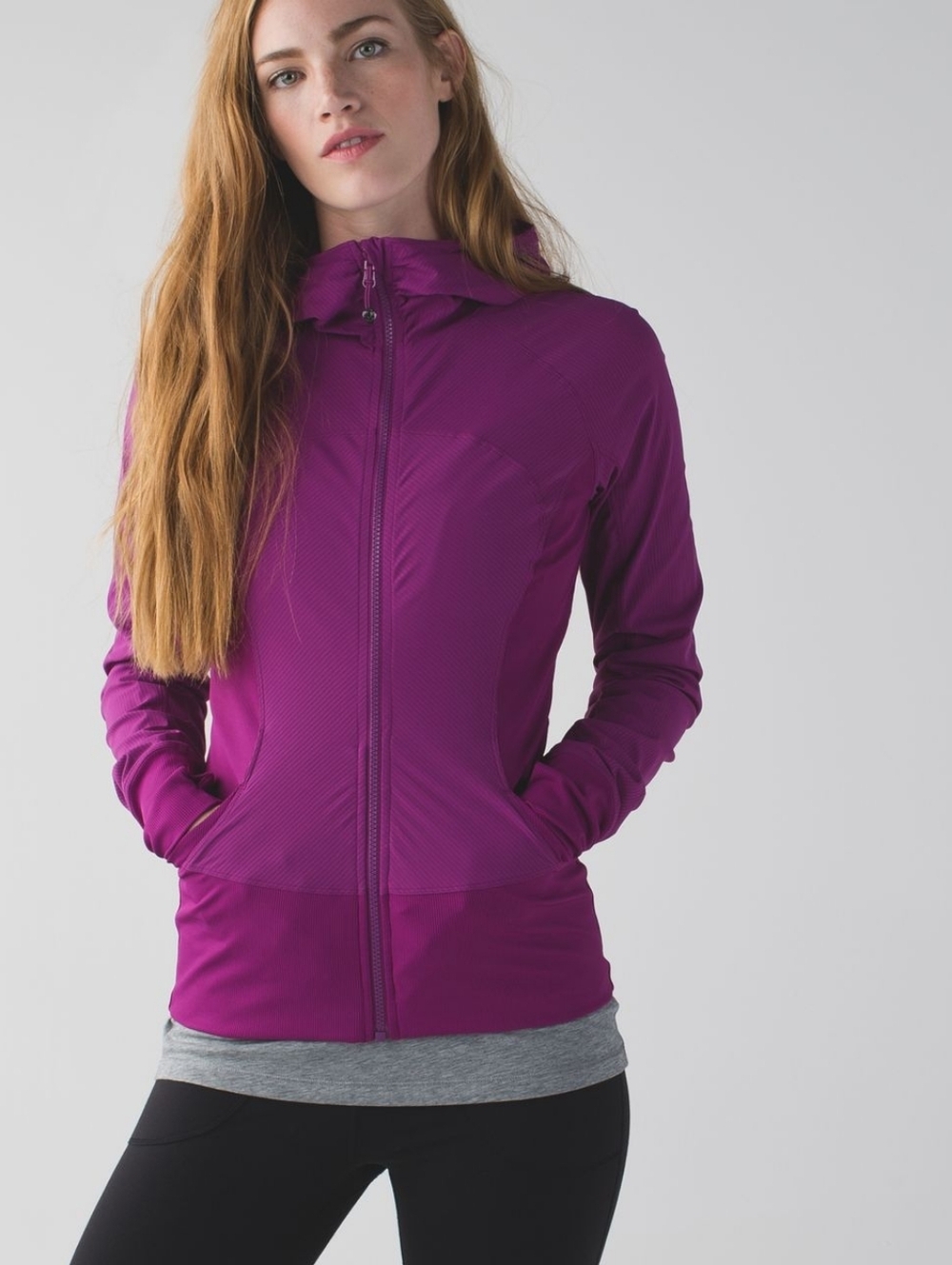 Lululemon In Flux Reversible Hoodie Jacket Regal Plum Berry Rumble Size 6